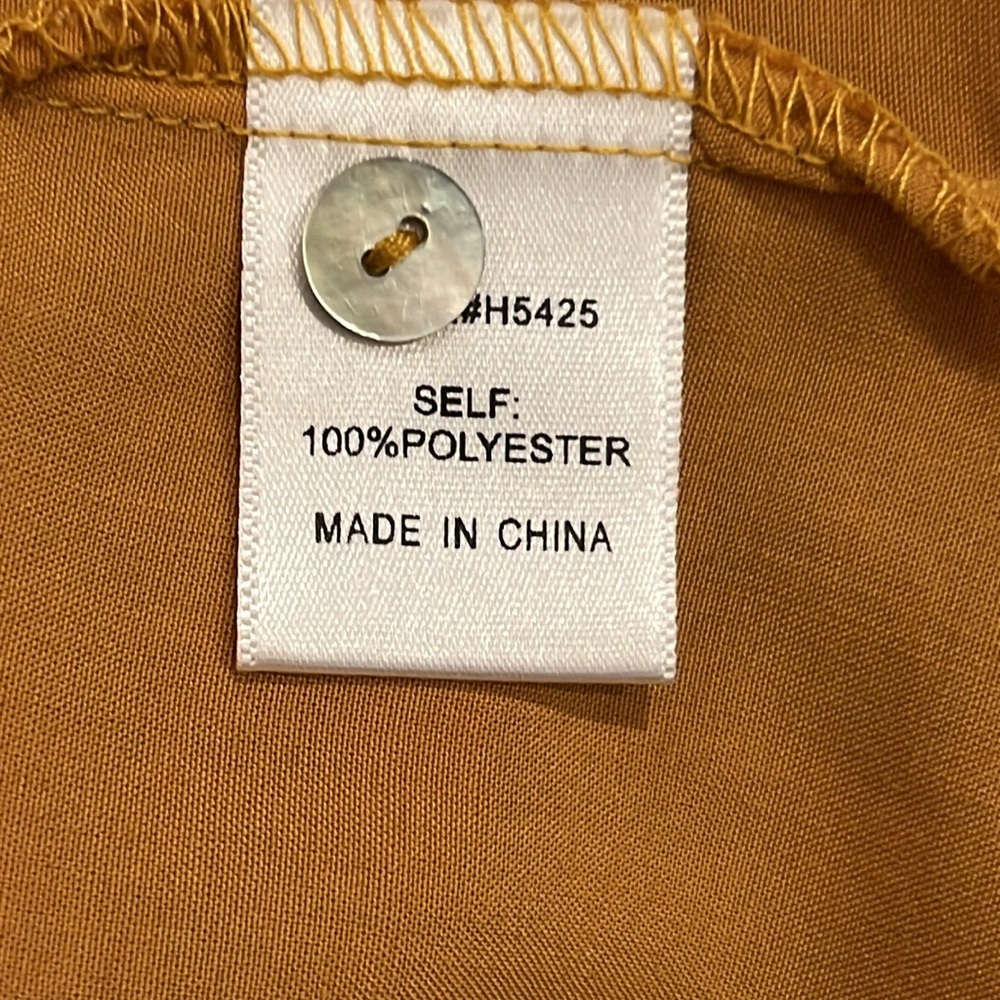 Jodifl Mustard Embroidered Ruffle Blouse L Boho Long Sleeve Top - Picture 7 of 11